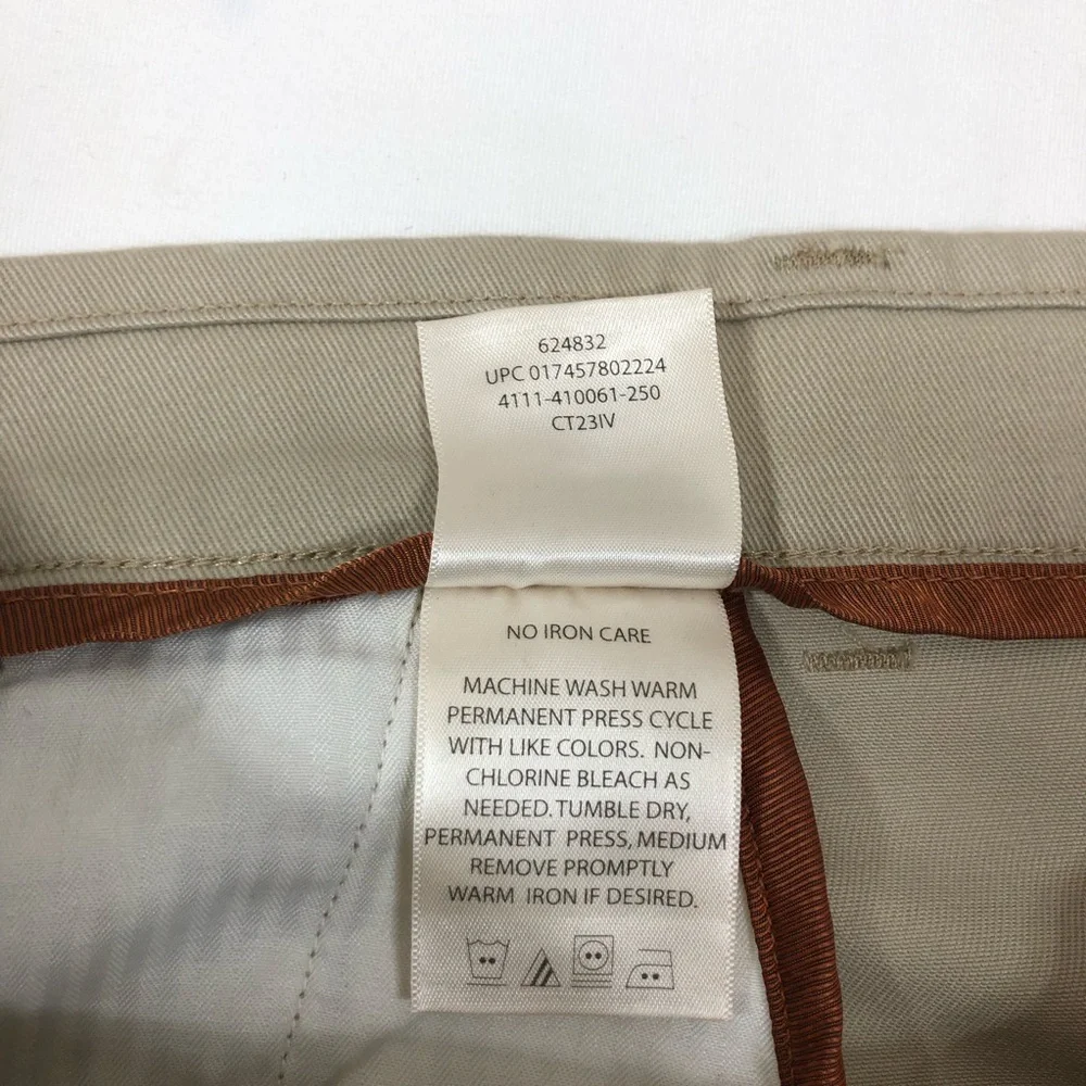 Haggar Cotton Blend Khaki No Iron Flat Front Permanent Crease‎ Pants 34 X 31